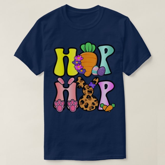 Camiseta Pascua de hip hop cute para mujeres Chicas leopard (Diseño del anverso)