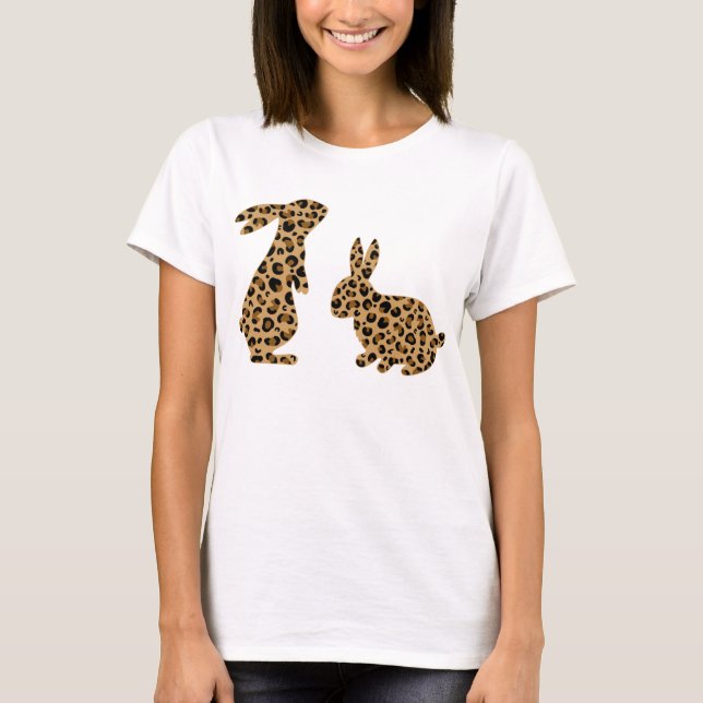 Camiseta Pascua de leopardo de conejo (Anverso)