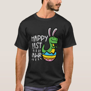 Camiseta Pascua Dino Bunny Egg Happy East Rawr Trex Boys Ki
