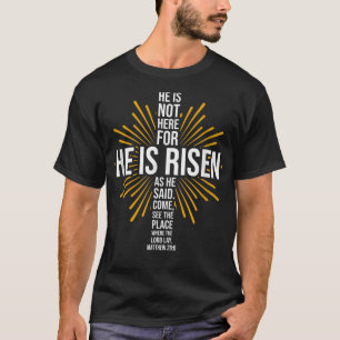 Camiseta Pascua Él ha Resucitado Jesús Cruz Fe Cristiana Bi