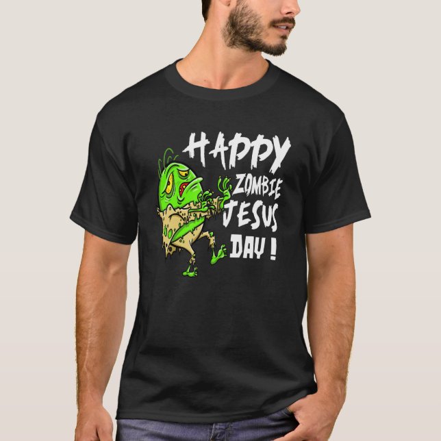 Camiseta Pascua Feliz Día de Zombie Jesús Pascua (Anverso)