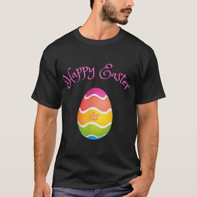 Camiseta Pascua feliz para hombres gay con huevo de Pascua  (Anverso)
