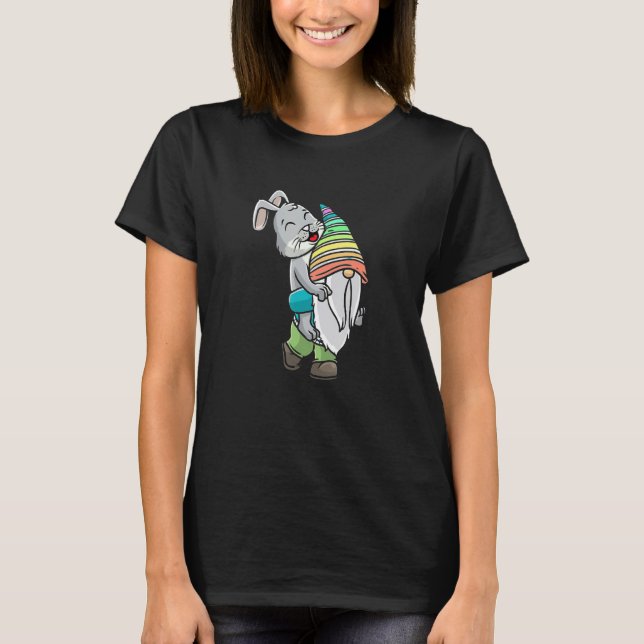 Camiseta Pascua Gnome Bunny Hare Rabbit Dwarf Gnome (Anverso)