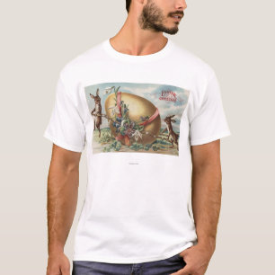 Camiseta Pascua GreetingsRabbits por un huevo adornado
