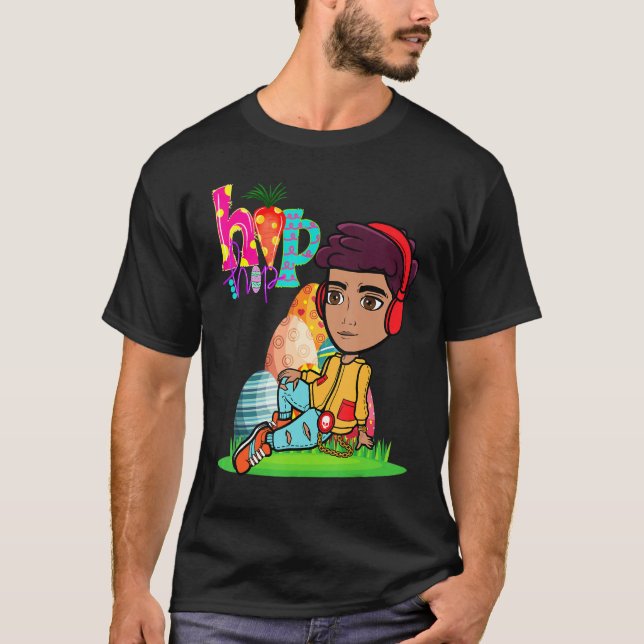 Camiseta Pascua Hip Hop Dance Love Dab Holiday Niños de vac (Anverso)