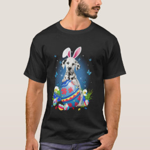 Camiseta Pascua Lindo Dálmata Amante Perro Conejo Huevos Pa