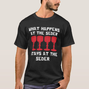 Camiseta Pascua Lo que pasa en el Séder se queda Matzá Wi