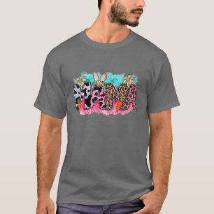 Camiseta Pascua Mama Leopard Conejo Occidental Feliz Pascua