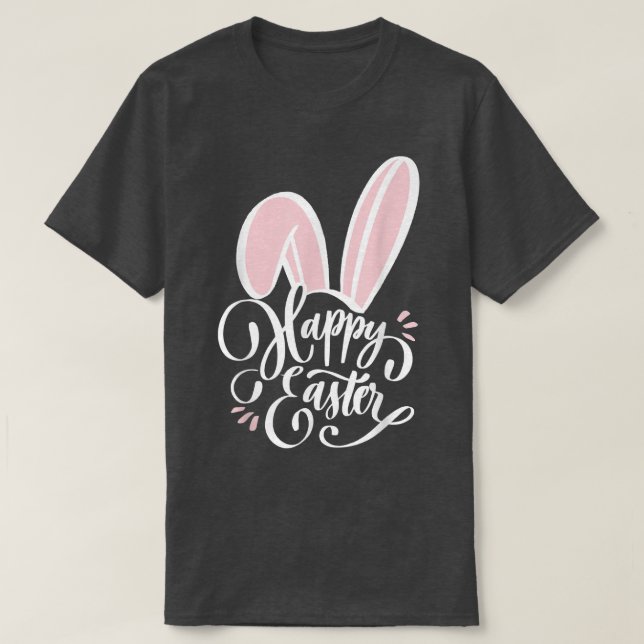 Camiseta Pascua para mujeres, hombres y niños Feliz Conejo  (Diseño del anverso)