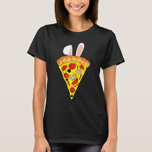 Camiseta Pascua Pizza Slice Bunny Ears Comida Graciosa De A (Anverso)