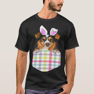 Camiseta Pascua Plantó A Shetland Sheepdog Bunny Dog En Poc