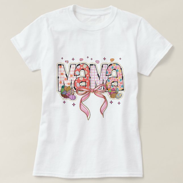 Camiseta Pascua purpurina Mama Coquette (Diseño del anverso)