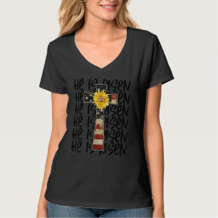 Camiseta Pascua Se Levanta Jesús Cruzado Cristiano Diciéndo