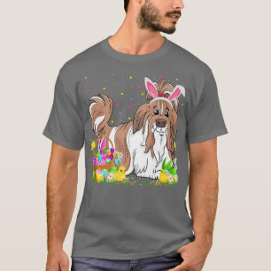 Camiseta Pascua Shih Tzu Perro conejito Huevo caza Shih Tzu