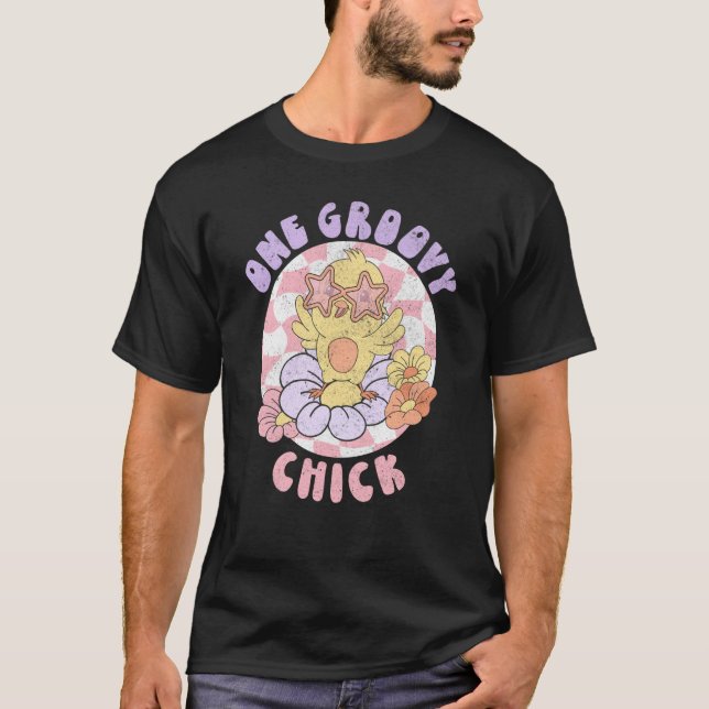 Camiseta Pascua Una Groovy Chick Groovy Easter Disco Hunny (Anverso)