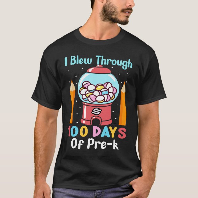 Camiseta Pasé 100 días de pre K feliz 100 días (Anverso)