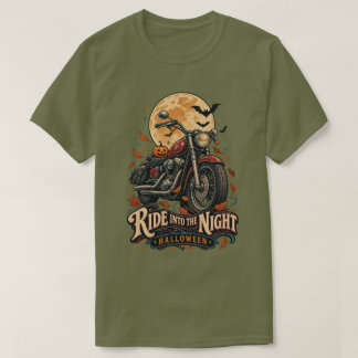 Camiseta Pase a la noche de Halloween en motocicleta vintag