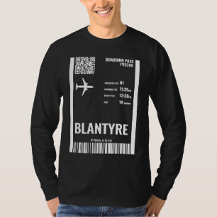 Camiseta Pase de abordar Blantyre Malawi Boleto de aerolíne