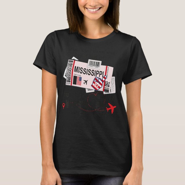 Camiseta Pase de embarque Mississippi Chica (Anverso)