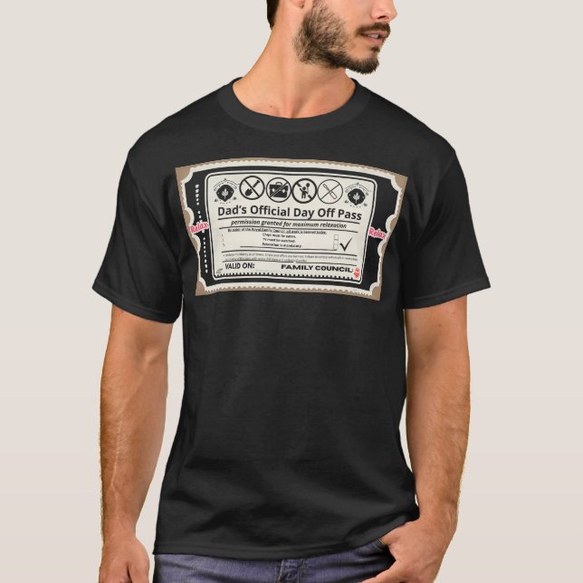 Camiseta pase oficial de día libre del papá (Anverso)