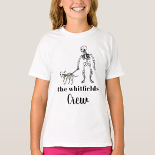 Camiseta Paseador de Perros Esqueleto Halloween Familia Com