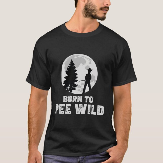 Camiseta Paseando Afuera Nacido Para Pee Wild Nature Toilet (Anverso)