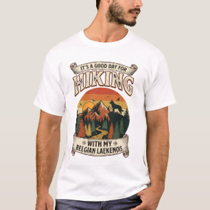 Camiseta Paseando perro Laekenois belga Montaña Atardecer B
