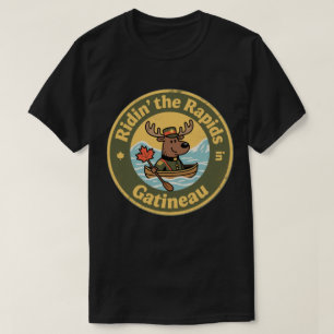 Camiseta Paseando por las Rápidas Gatineau con un Alce Dive