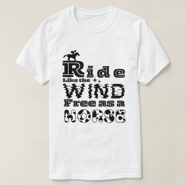 Camiseta Pasear como el viento libre como un caballo (Diseño del anverso)