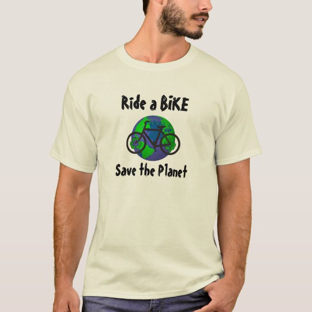 Camiseta Pasear en bicicleta... ¡Salven el planeta! (Anverso)