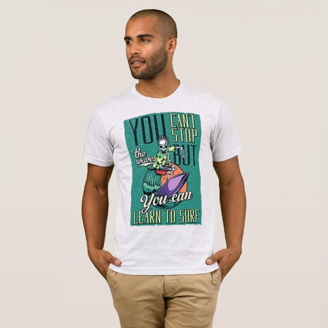 Camiseta Pasear por las olas - Surf Skeleton Retro Tee (Anverso completo)