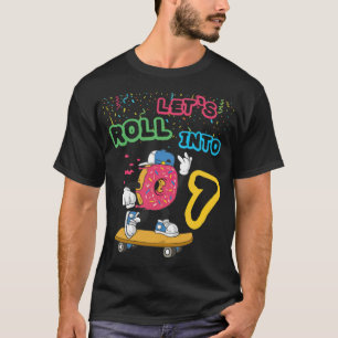 Camiseta Pasemos a los 7 cumpleaños Donut cake donuts