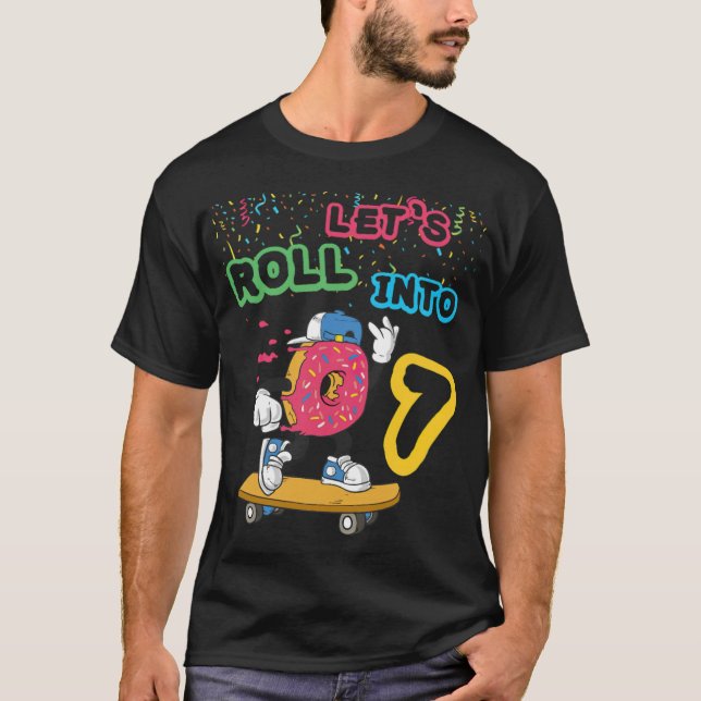 Camiseta Pasemos a los 7 cumpleaños Donut cake donuts (Anverso)