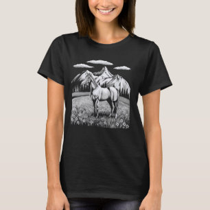 Camiseta Paseo a Caballo Amante del Caballo Prado Flores Si
