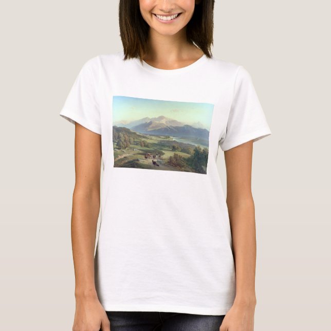 Camiseta Paseo a caballo con su ganado en una montaña (Anverso)
