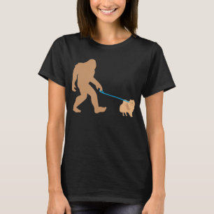 Camiseta Paseo a pie grande Perro Pomerania Gracioso Sasqua