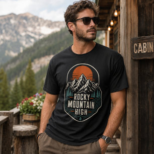 Camiseta Paseo al aire libre Pinos de la puesta del sol de