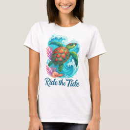 CAMISETA PASEO COLORIDO LA TORTUGA DE LA MAREA EN EL OCÉANO