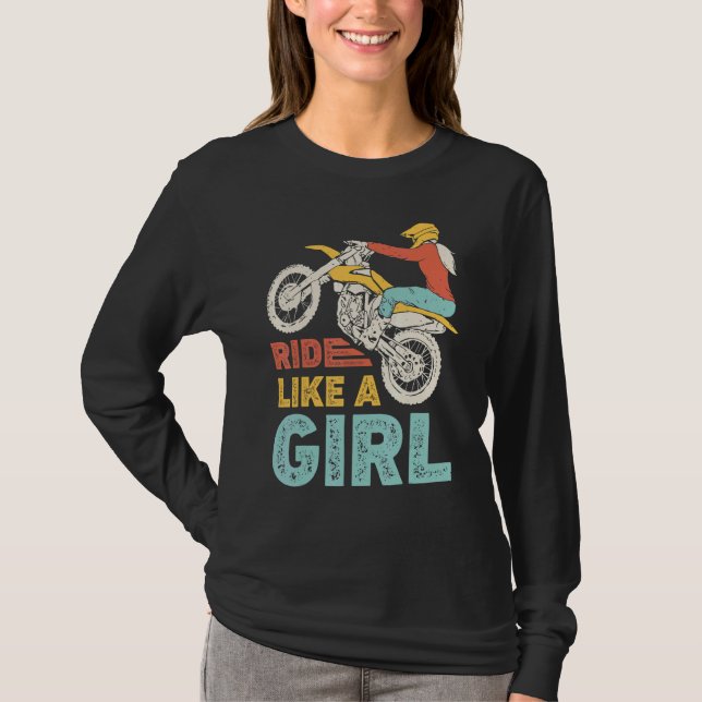 Camiseta Paseo Como Un Chica Sucio Motocross Enduro (Anverso)