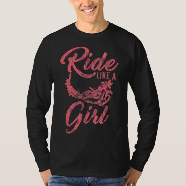 Camiseta Paseo Como Una Motocross Chica Motocross Dirt Bike (Anverso)