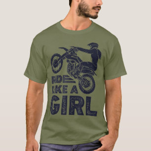 Camiseta Paseo Como Una Motocross De Bicicleta Sucia Chica