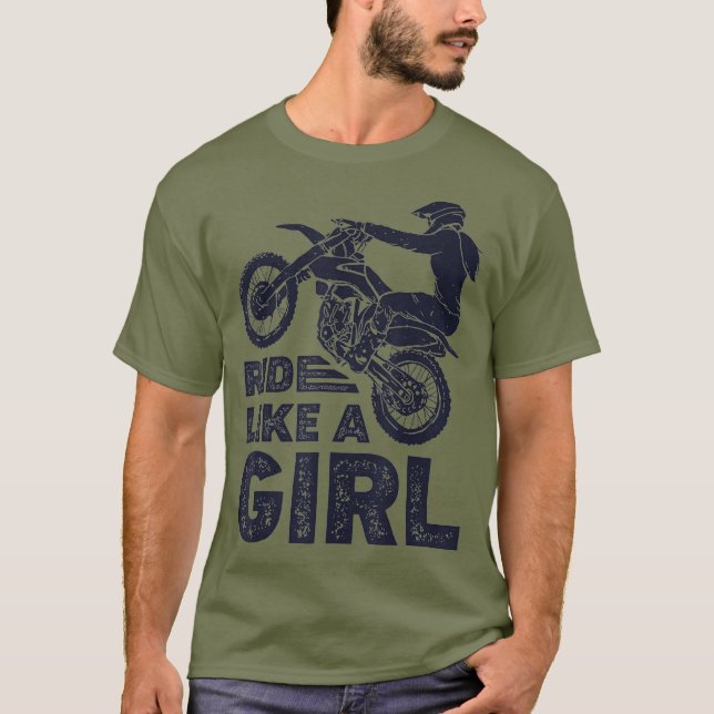 Camiseta Paseo Como Una Motocross De Bicicleta Sucia Chica (Anverso)