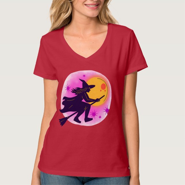 Camiseta "Paseo con brujería - Tee de baño volador de Hallo (Anverso)