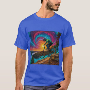 Camiseta Paseo cuesta abajo en BMX junto a un lago forestal
