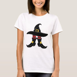Camiseta Paseo de Bruja: Gráfico de Halloween con Sombrero 