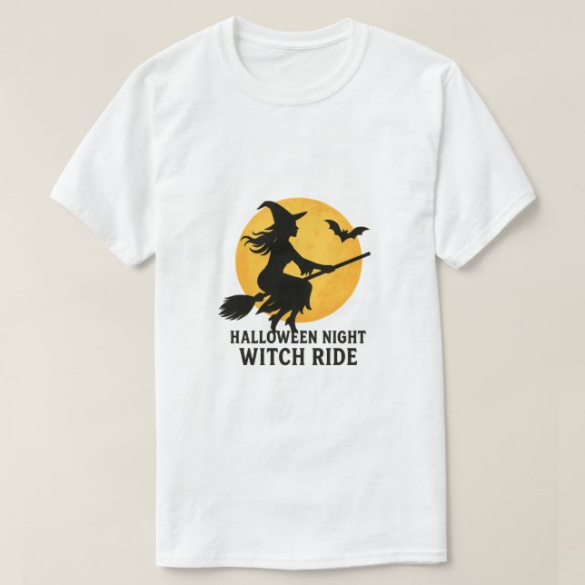 Camiseta Paseo de Brujas de Noche de Halloween (Diseño del anverso)