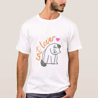 Camiseta Paseo de gato elegante – Ilustración minimalista d