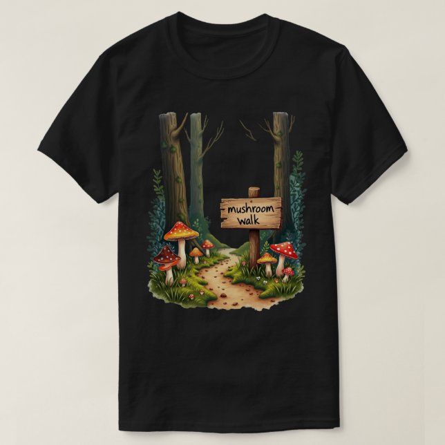 Camiseta Paseo de hongos (Diseño del anverso)