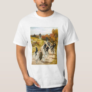 Camiseta Paseo de la bicicleta del vintage en el país