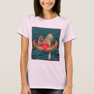 Camiseta Paseo de la canoa de la noche con el mejor amigo